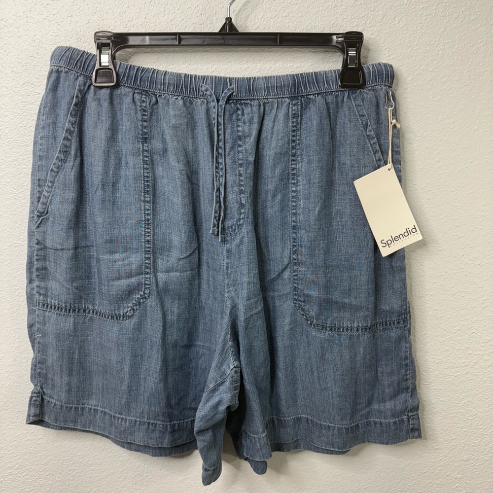 Splendid Light Blue Denim-Style Drawstring Women’s Shorts